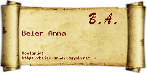 Beier Anna névjegykártya